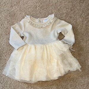 Hanna Anderson long sleeve shimmery dress with ruffle skirt